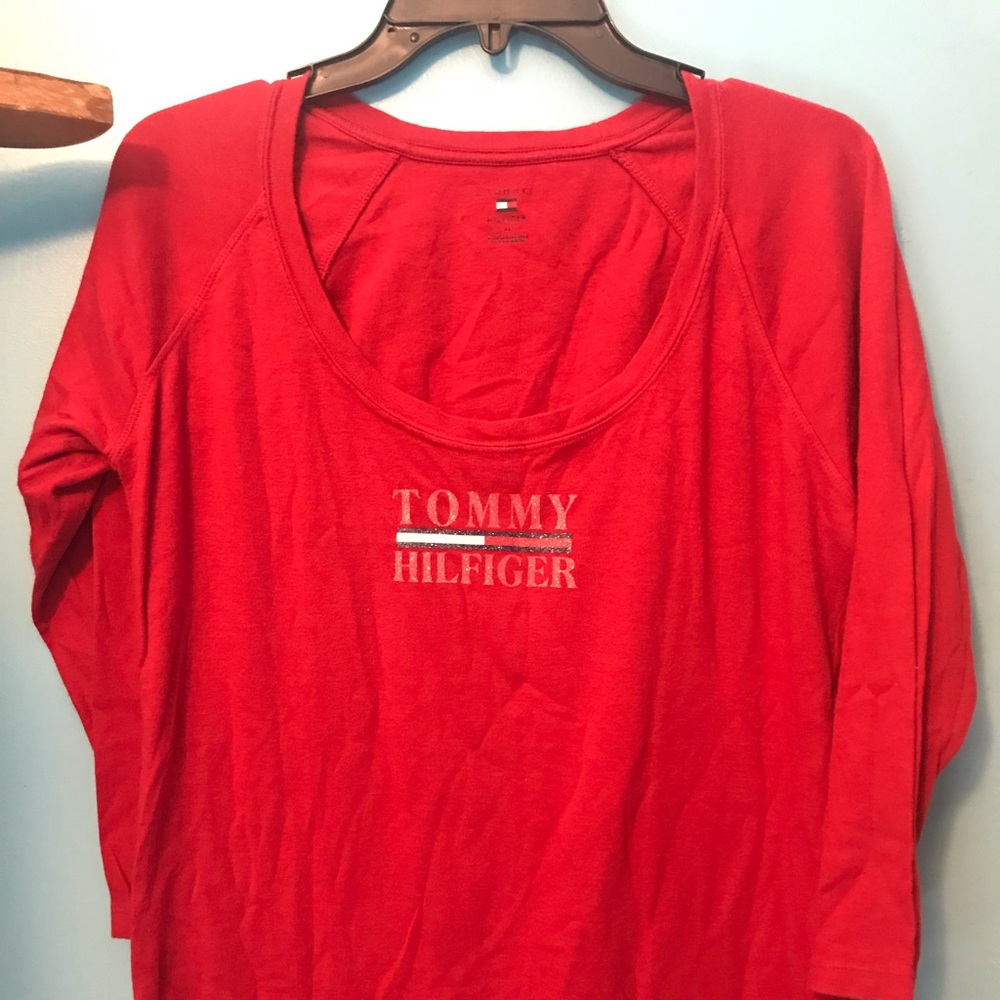 ⭐️Tommy Hilfiger red long sleeve shirt